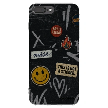 Picasee silikonski prozorni ovitek za Apple iPhone 8 Plus - STICKERS x TAGS