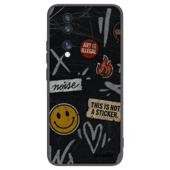 Picasee silikonski črni ovitek za Honor 70 - STICKERS x TAGS