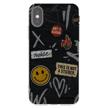 Picasee silikonski prozorni ovitek za Apple iPhone X/XS - STICKERS x TAGS