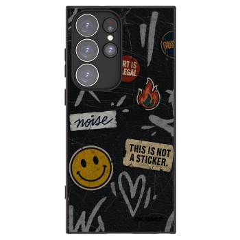Picasee silikonski črni ovitek za Samsung Galaxy S23 Ultra 5G - STICKERS x TAGS
