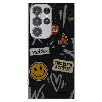 Picasee silikonski prozorni ovitek za Samsung Galaxy S23 Ultra 5G - STICKERS x TAGS