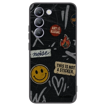 Picasee silikonski črni ovitek za Vivo V40 SE 5G - STICKERS x TAGS