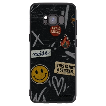 Picasee silikonski črni ovitek za Samsung Galaxy S8 G950F - STICKERS x TAGS