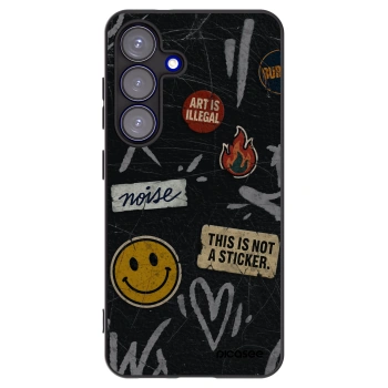 Picasee silikonski črni ovitek za Samsung Galaxy S25 5G - STICKERS x TAGS