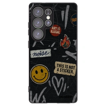 Picasee silikonski črni ovitek za Samsung Galaxy S25 Ultra 5G - STICKERS x TAGS