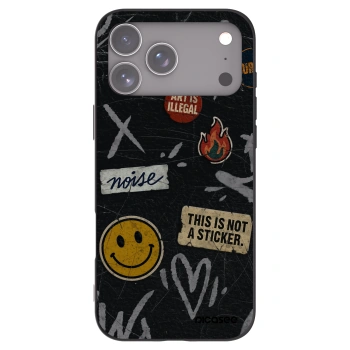 Picasee silikonski črni ovitek za Apple iPhone 17 Pro Max - STICKERS x TAGS