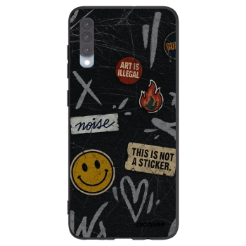 Picasee silikonski črni ovitek za Samsung Galaxy A70 A705F - STICKERS x TAGS