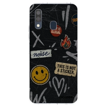 Picasee silikonski prozorni ovitek za Samsung Galaxy A40 A405F - STICKERS x TAGS