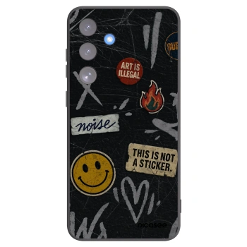 Picasee silikonski črni ovitek za Samsung Galaxy S25 FE 5G - STICKERS x TAGS