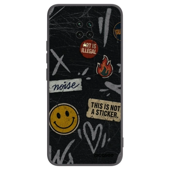 Picasee silikonski črni ovitek za Xiaomi Redmi Note 9 Pro - STICKERS x TAGS