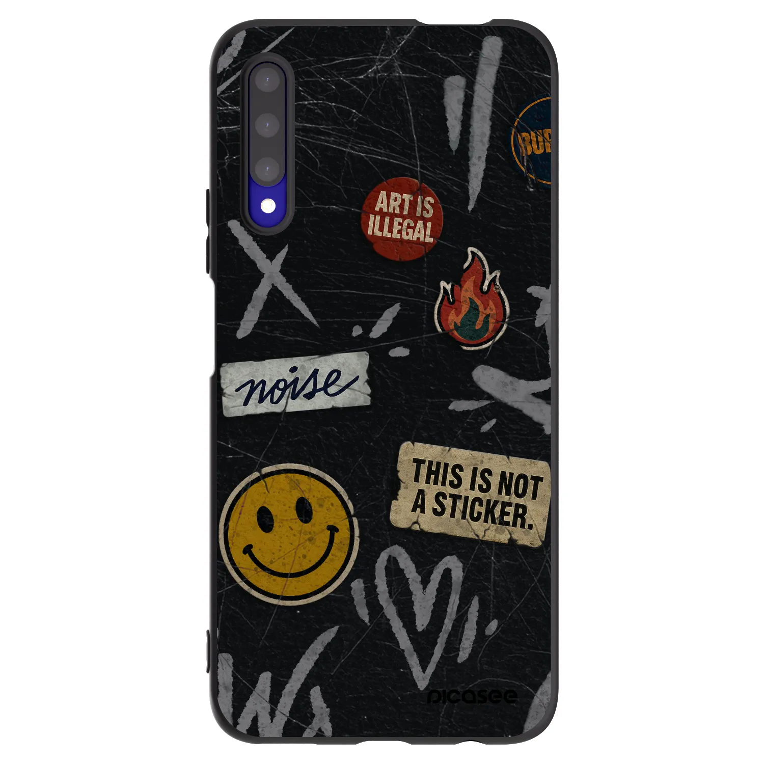 Picasee silikonski črni ovitek za Honor 9X Pro - STICKERS x TAGS