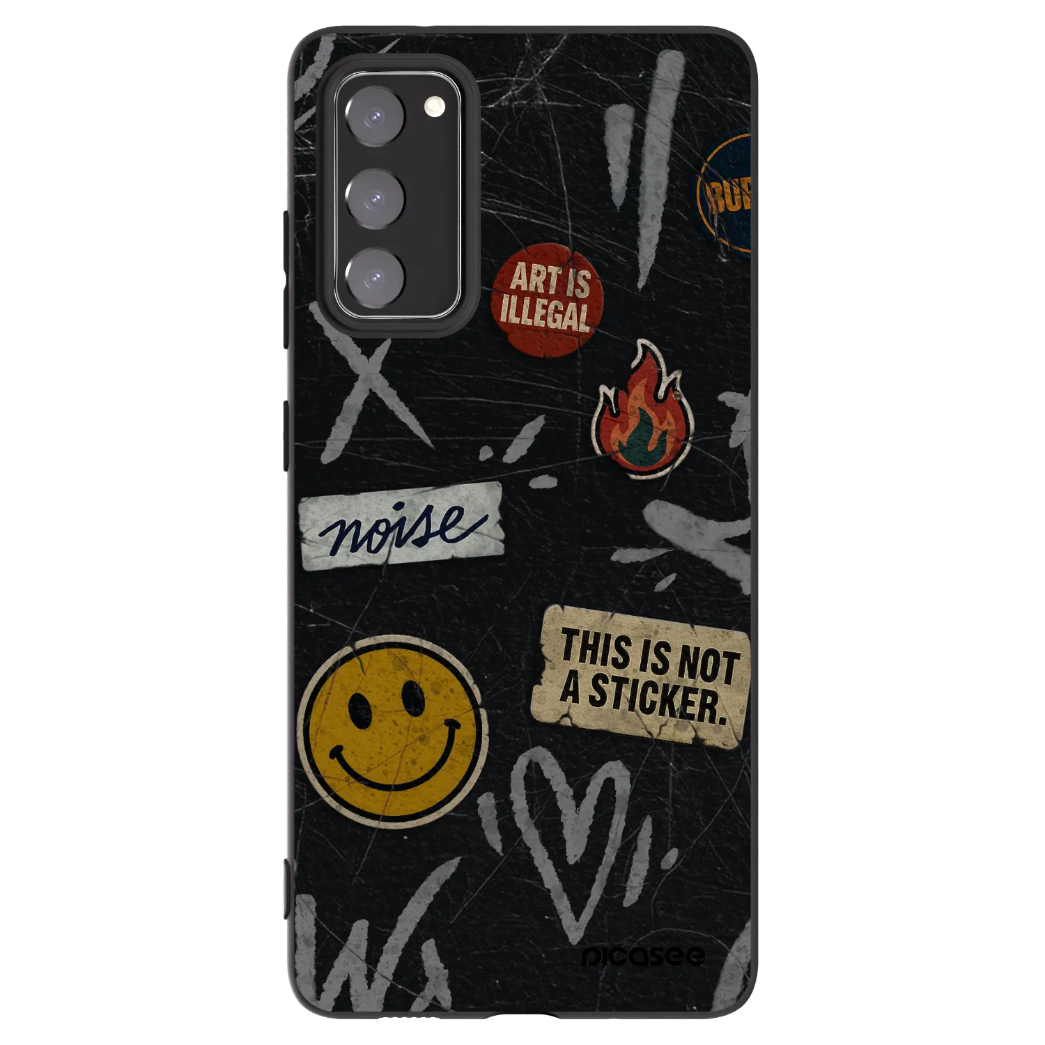 Picasee silikonski črni ovitek za Samsung Galaxy S20 FE - STICKERS x TAGS