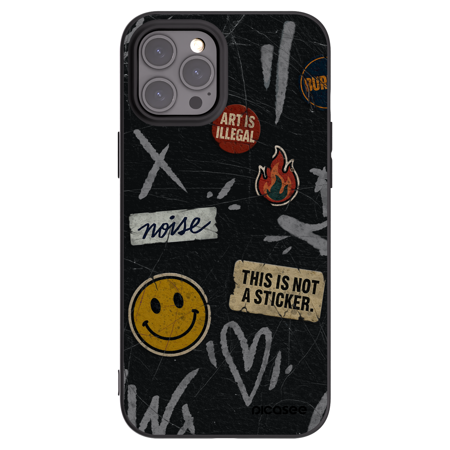 Picasee silikonski črni ovitek za Apple iPhone 12 Pro Max - STICKERS x TAGS