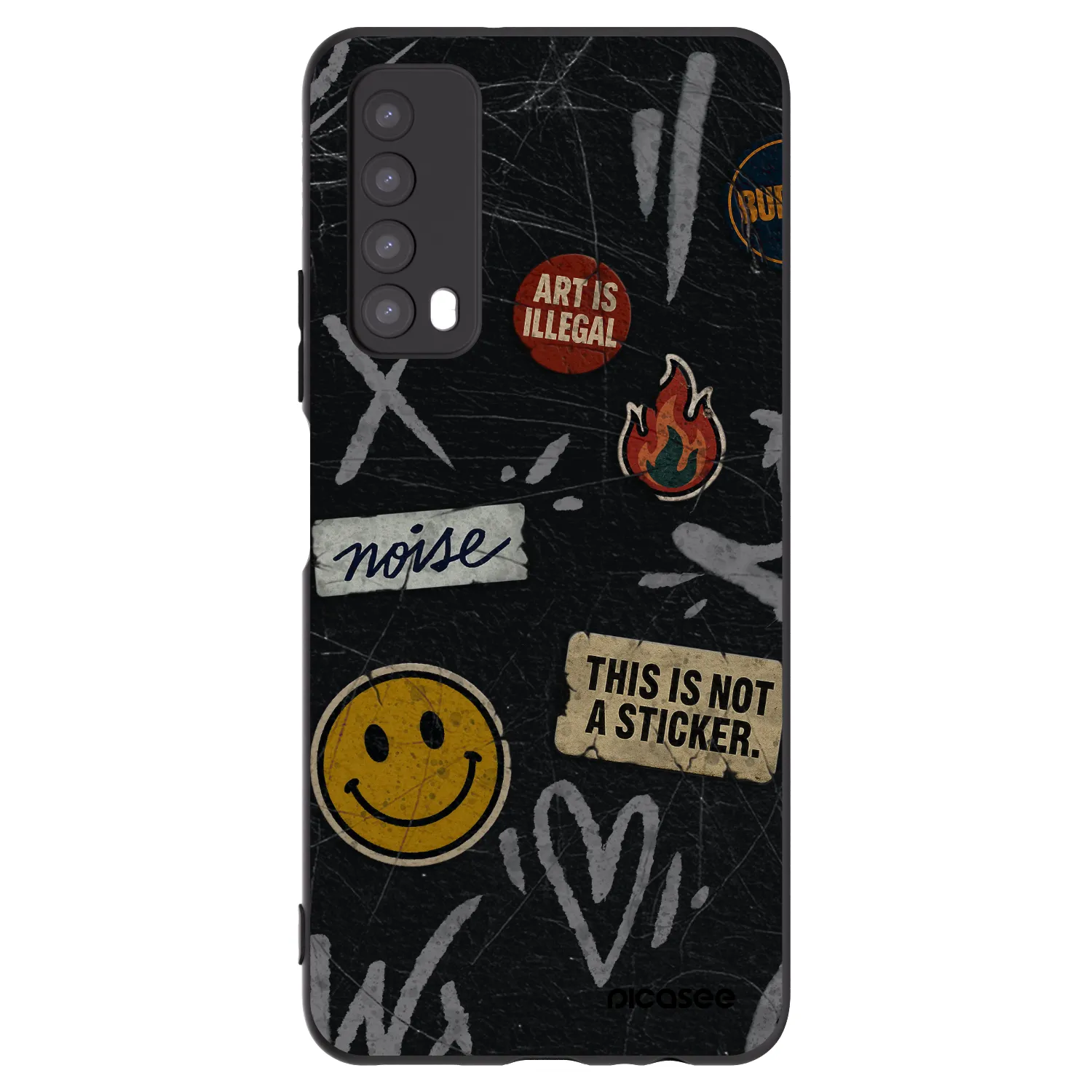 Picasee silikonski črni ovitek za Huawei P Smart 2021 - STICKERS x TAGS