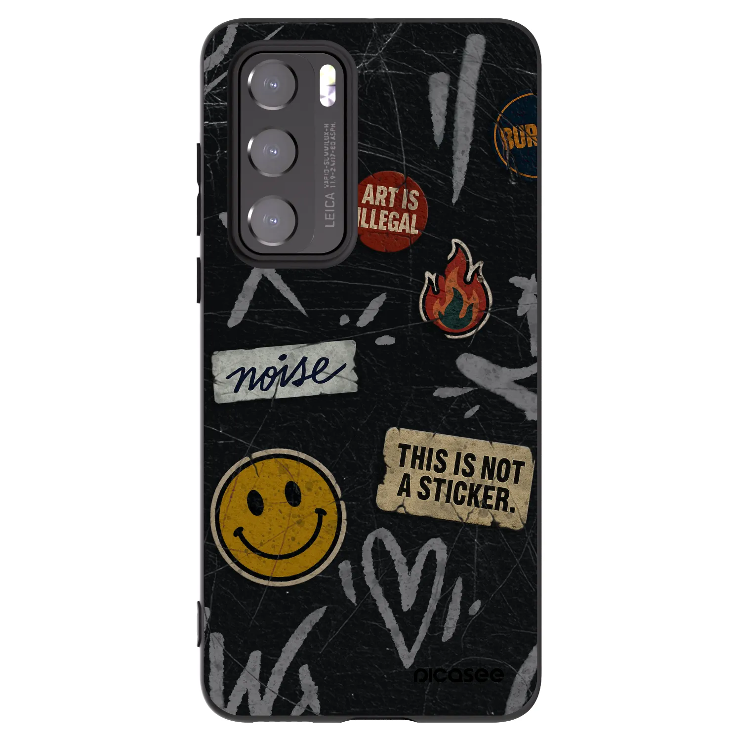 Picasee silikonski črni ovitek za Huawei P40 - STICKERS x TAGS