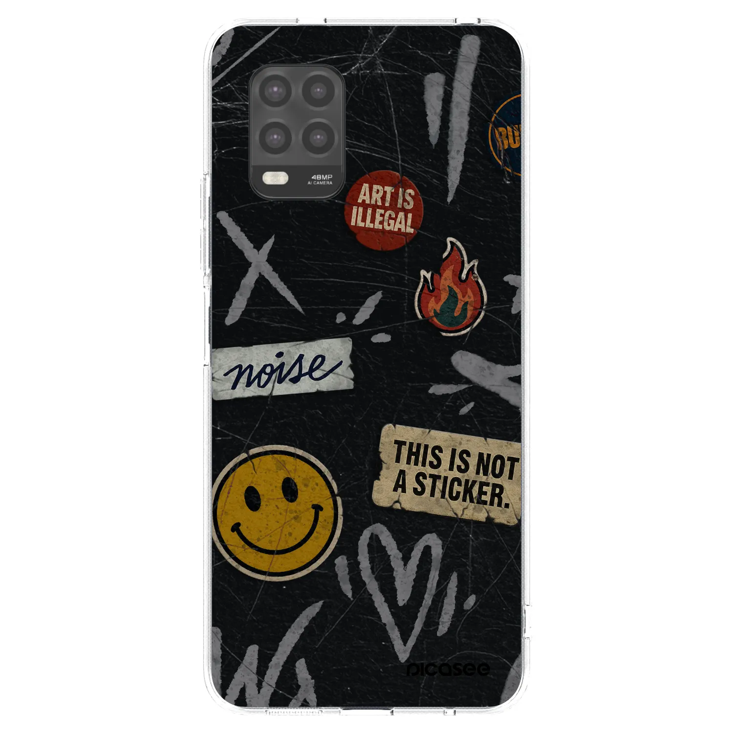 Picasee silikonski prozorni ovitek za Xiaomi Mi 10 Lite - STICKERS x TAGS