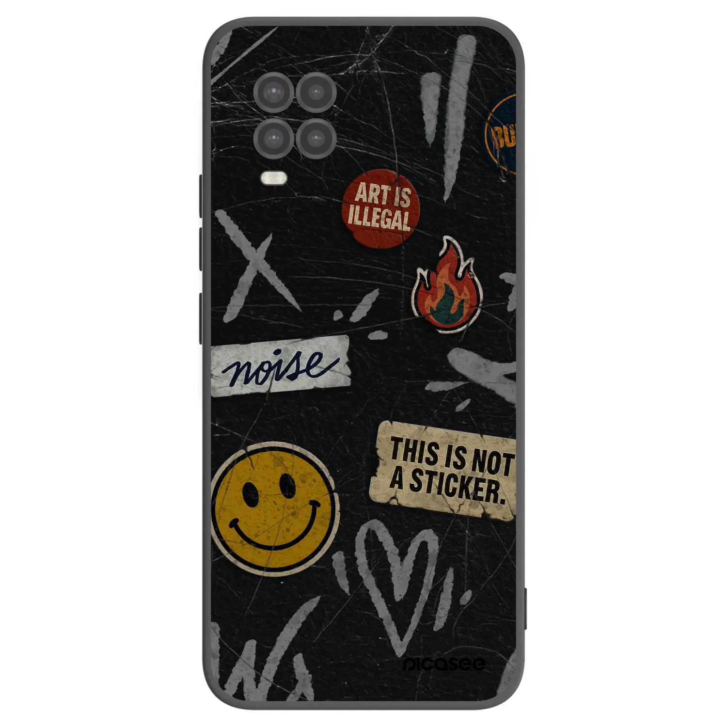 Picasee silikonski črni ovitek za Xiaomi Mi 10 Lite - STICKERS x TAGS