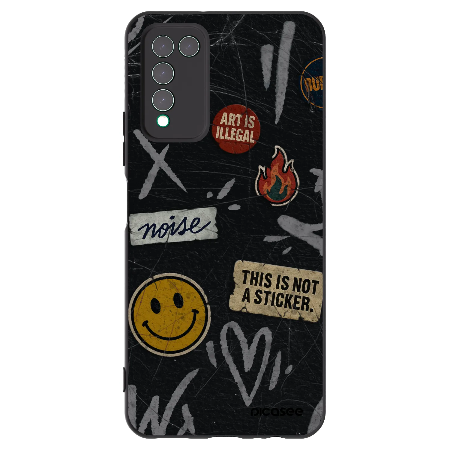 Picasee silikonski črni ovitek za Honor 10X Lite - STICKERS x TAGS