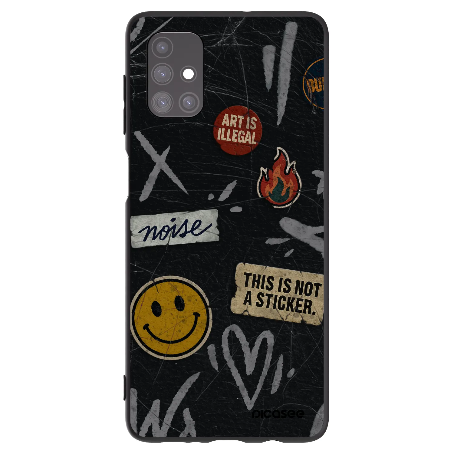Picasee silikonski črni ovitek za Samsung Galaxy M51 M515F - STICKERS x TAGS