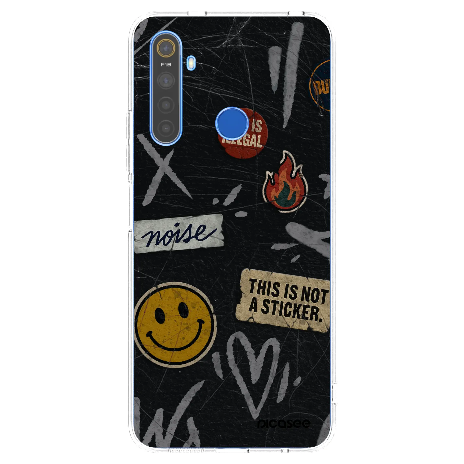 Picasee silikonski prozorni ovitek za Realme 5 - STICKERS x TAGS