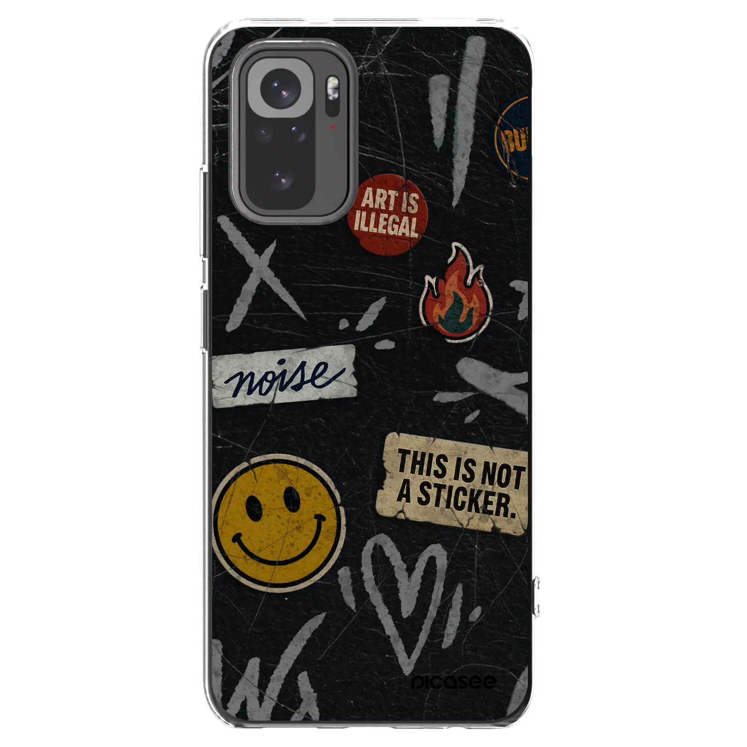 Picasee silikonski prozorni ovitek za Xiaomi Redmi Note 10S - STICKERS x TAGS