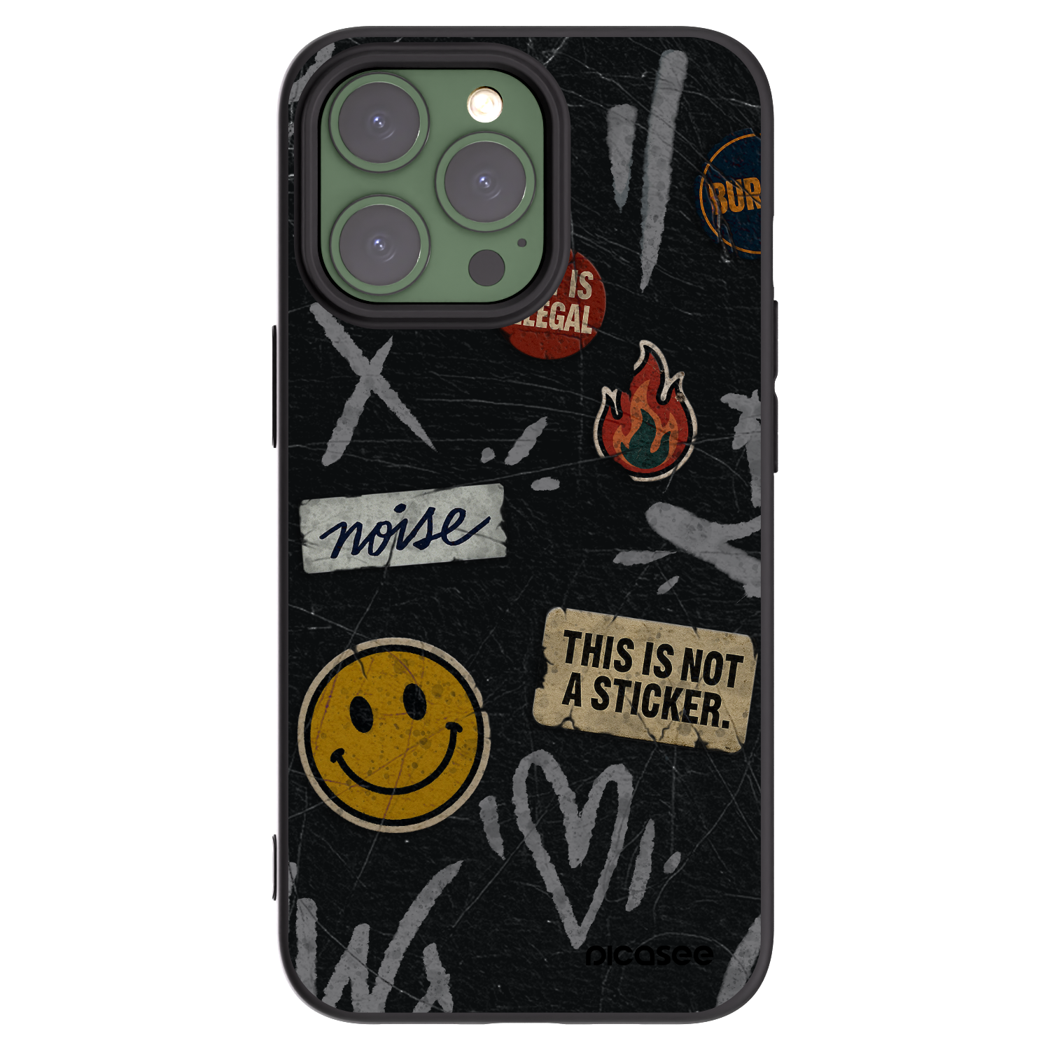 Picasee silikonski črni ovitek za Apple iPhone 13 Pro - STICKERS x TAGS