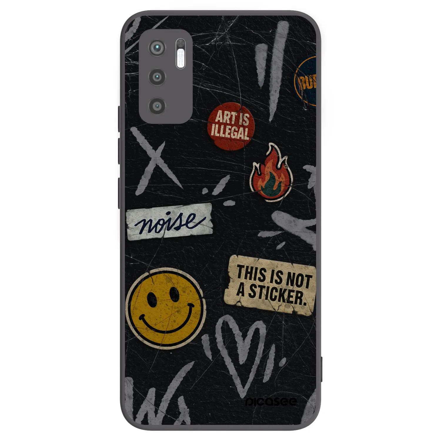 Picasee silikonski črni ovitek za Xiaomi Redmi Note 10 5G - STICKERS x TAGS