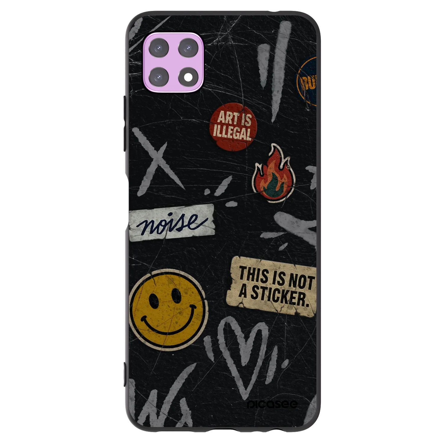 Picasee silikonski črni ovitek za Samsung Galaxy A22 A226B 5G - STICKERS x TAGS