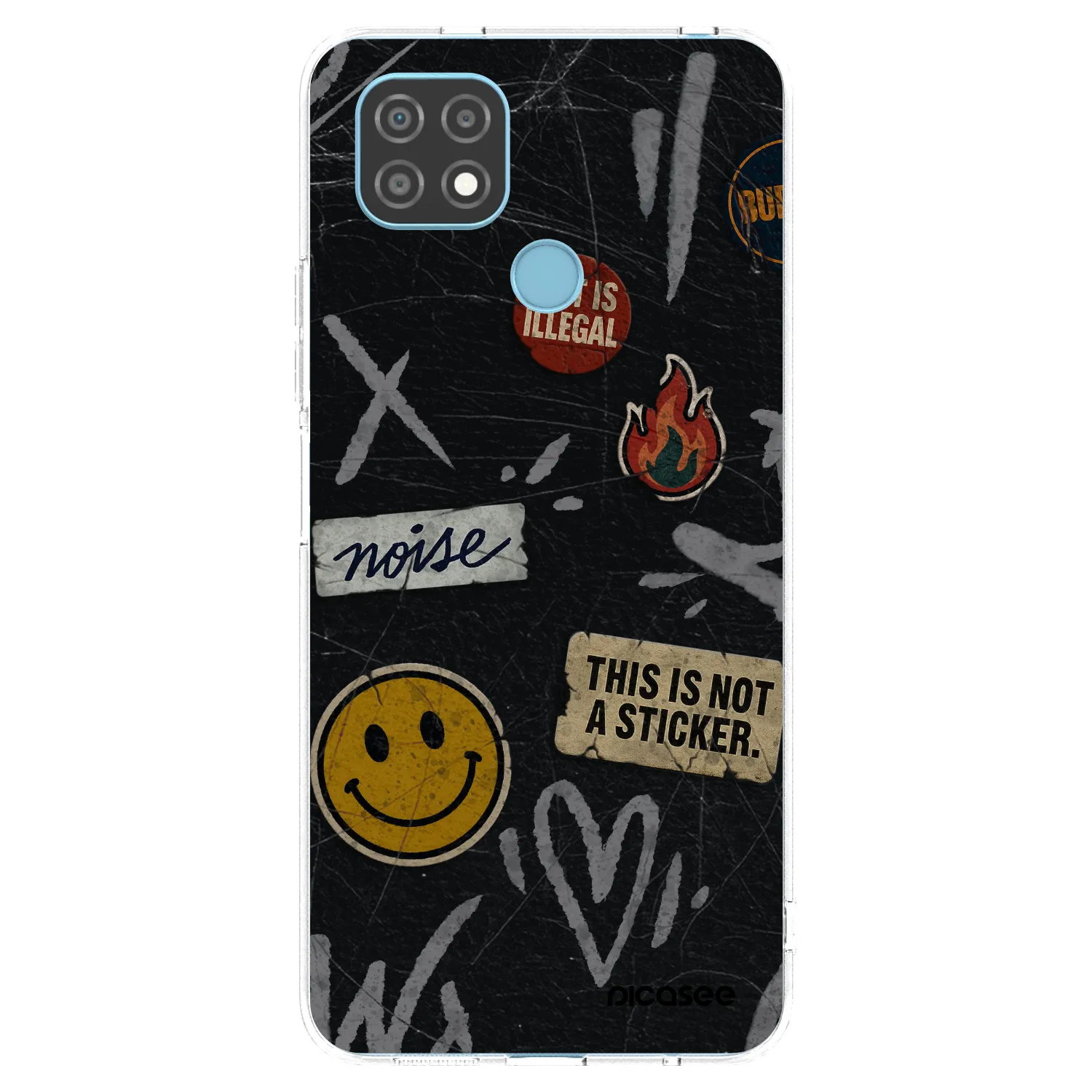 Picasee silikonski prozorni ovitek za Realme C21 - STICKERS x TAGS