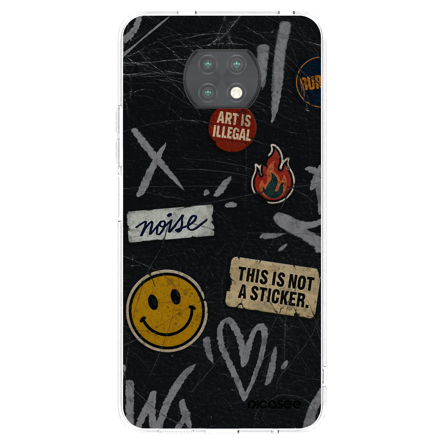 Picasee silikonski prozorni ovitek za Xiaomi Redmi Note 9T - STICKERS x TAGS