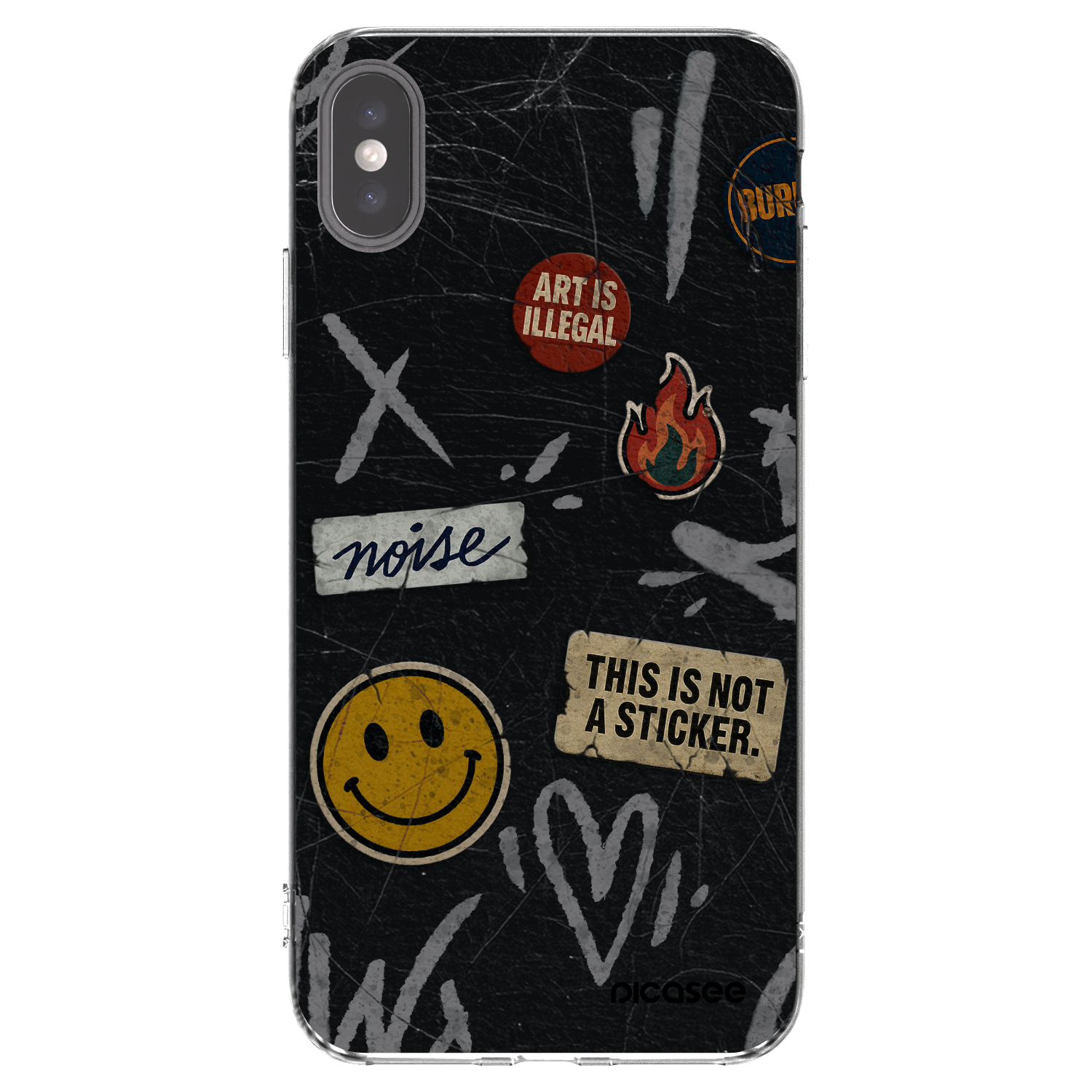 Picasee silikonski prozorni ovitek za Apple iPhone XS Max - STICKERS x TAGS