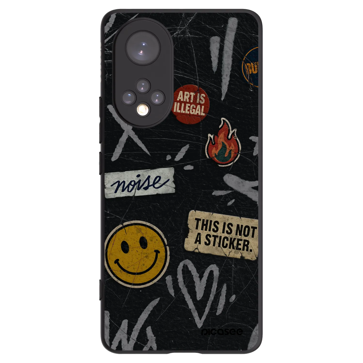 Picasee silikonski črni ovitek za Huawei Nova 9 - STICKERS x TAGS