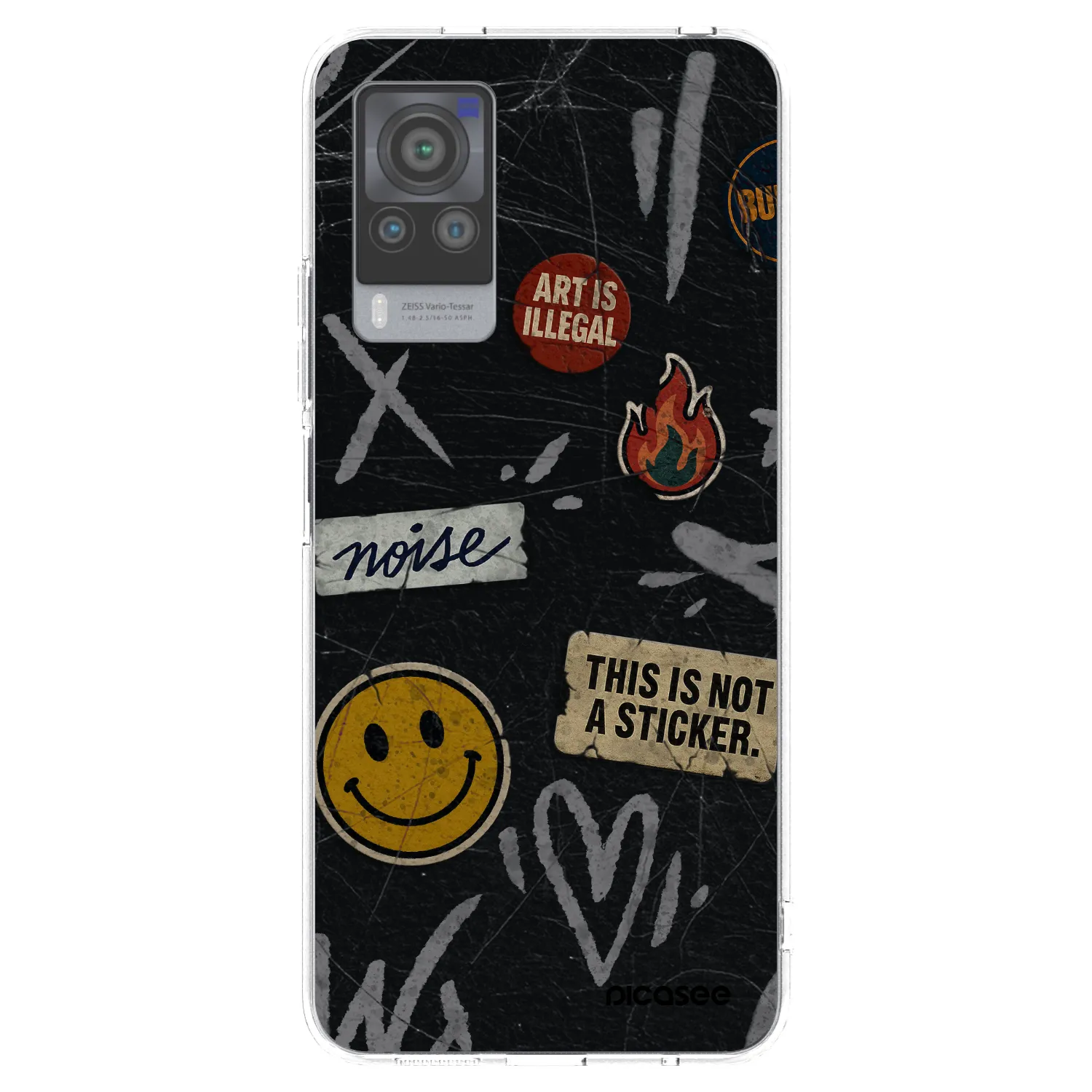 Picasee silikonski prozorni ovitek za Vivo X60 Pro 5G - STICKERS x TAGS