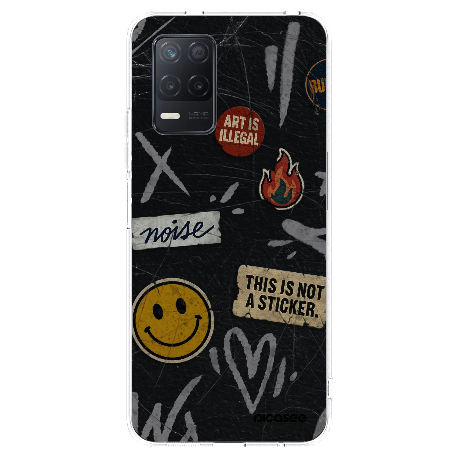 Picasee silikonski prozorni ovitek za Realme 8 5G - STICKERS x TAGS