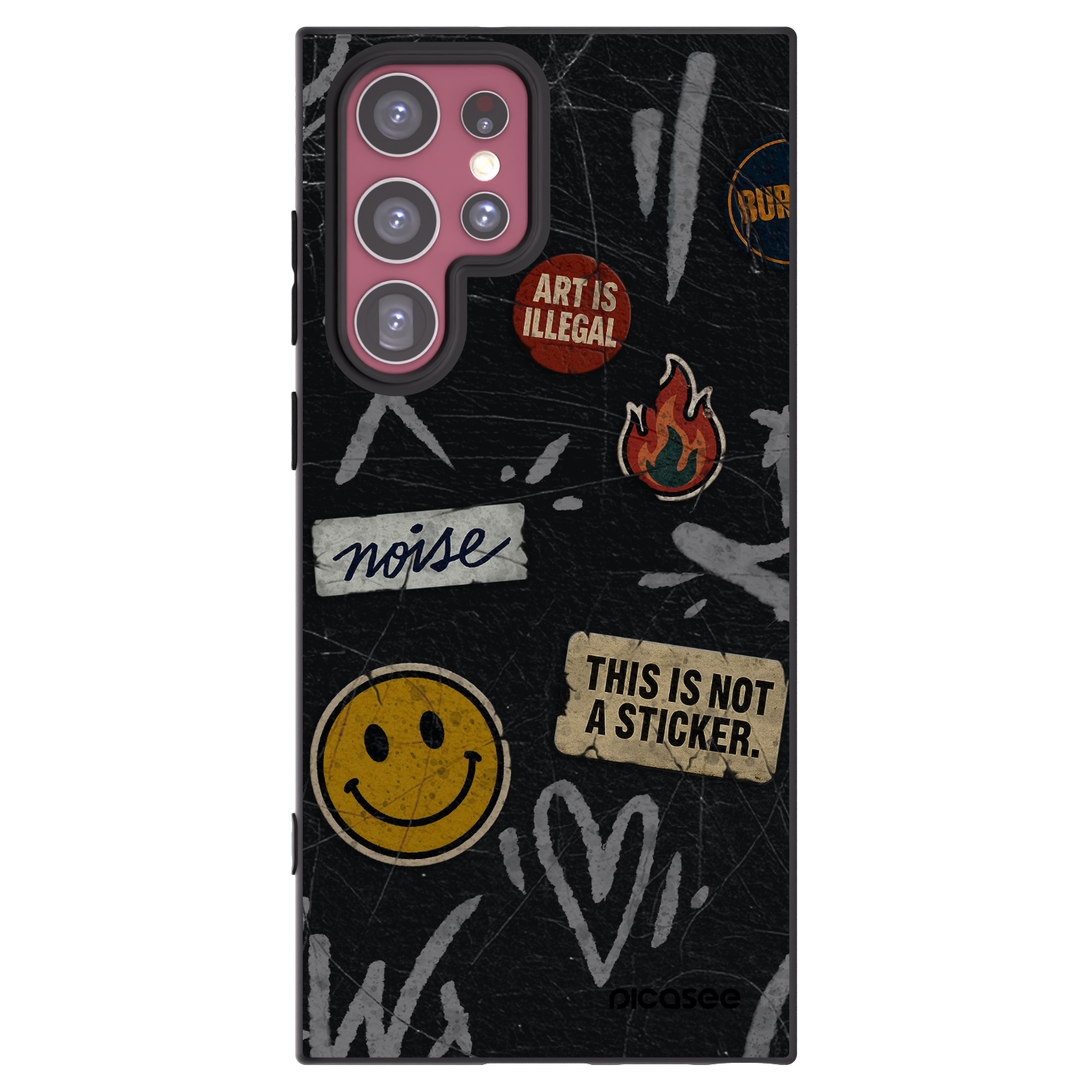 Picasee silikonski črni ovitek za Samsung Galaxy S22 Ultra 5G - STICKERS x TAGS