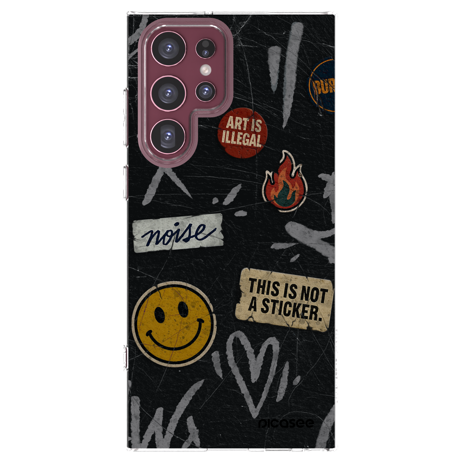 Picasee silikonski prozorni ovitek za Samsung Galaxy S22 Ultra 5G - STICKERS x TAGS