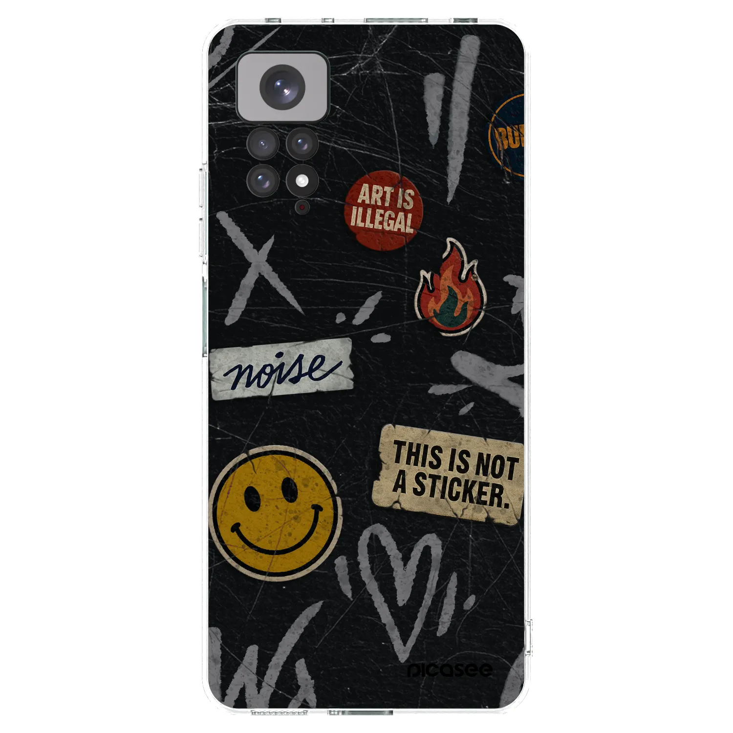 Picasee silikonski prozorni ovitek za Xiaomi Redmi Note 11 - STICKERS x TAGS