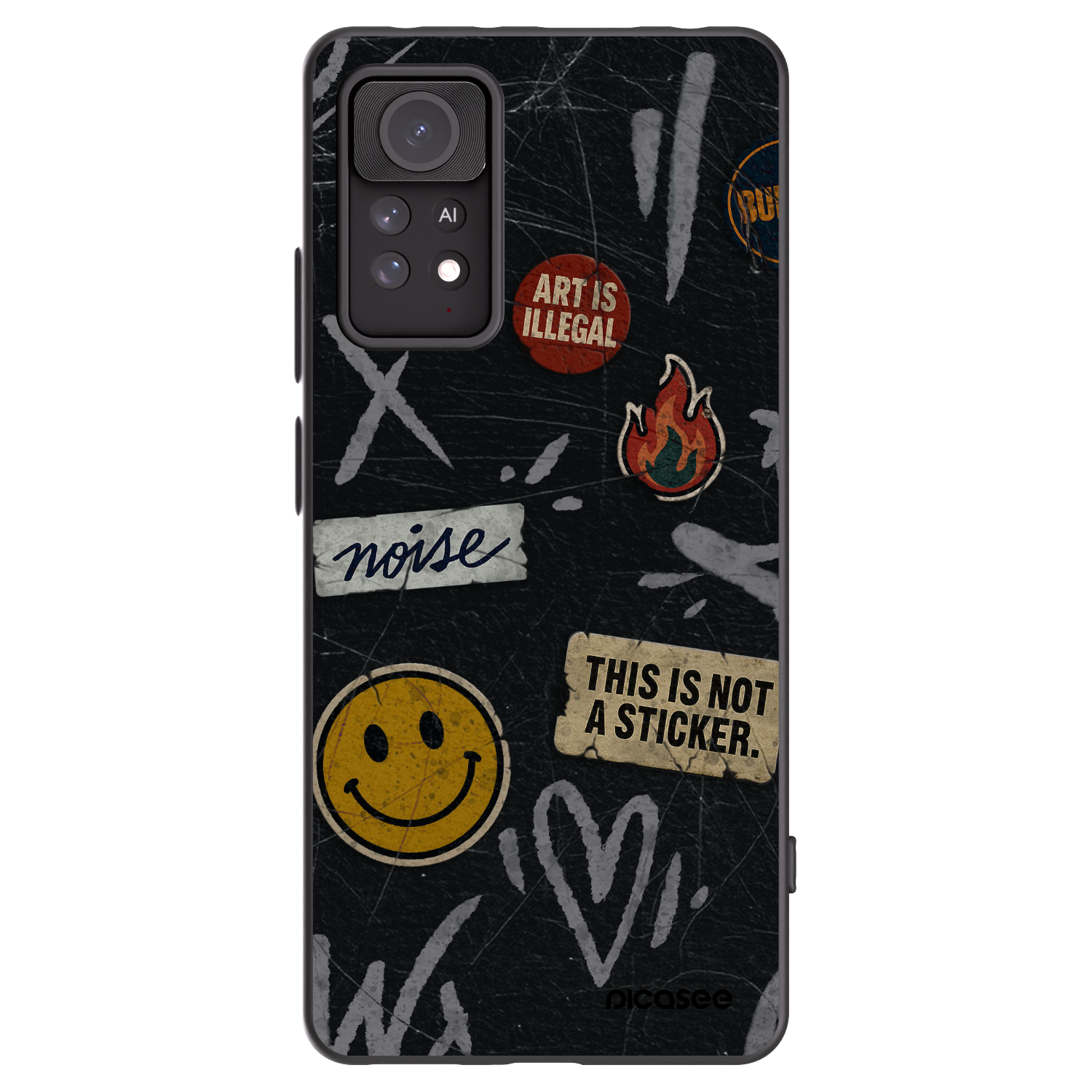 Picasee silikonski črni ovitek za Xiaomi Redmi Note 11 Pro - STICKERS x TAGS