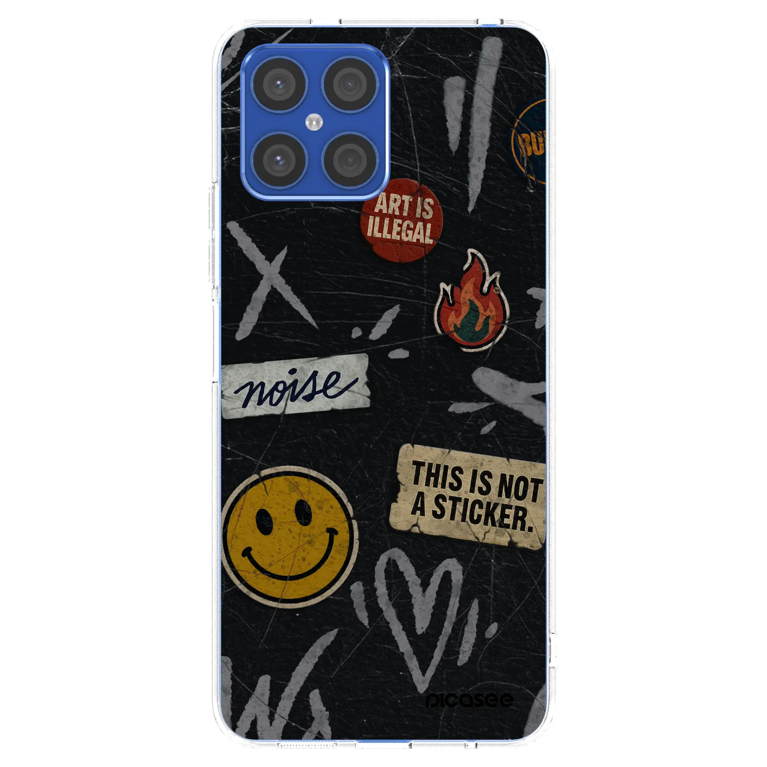 Picasee silikonski prozorni ovitek za Honor X8 4G - STICKERS x TAGS