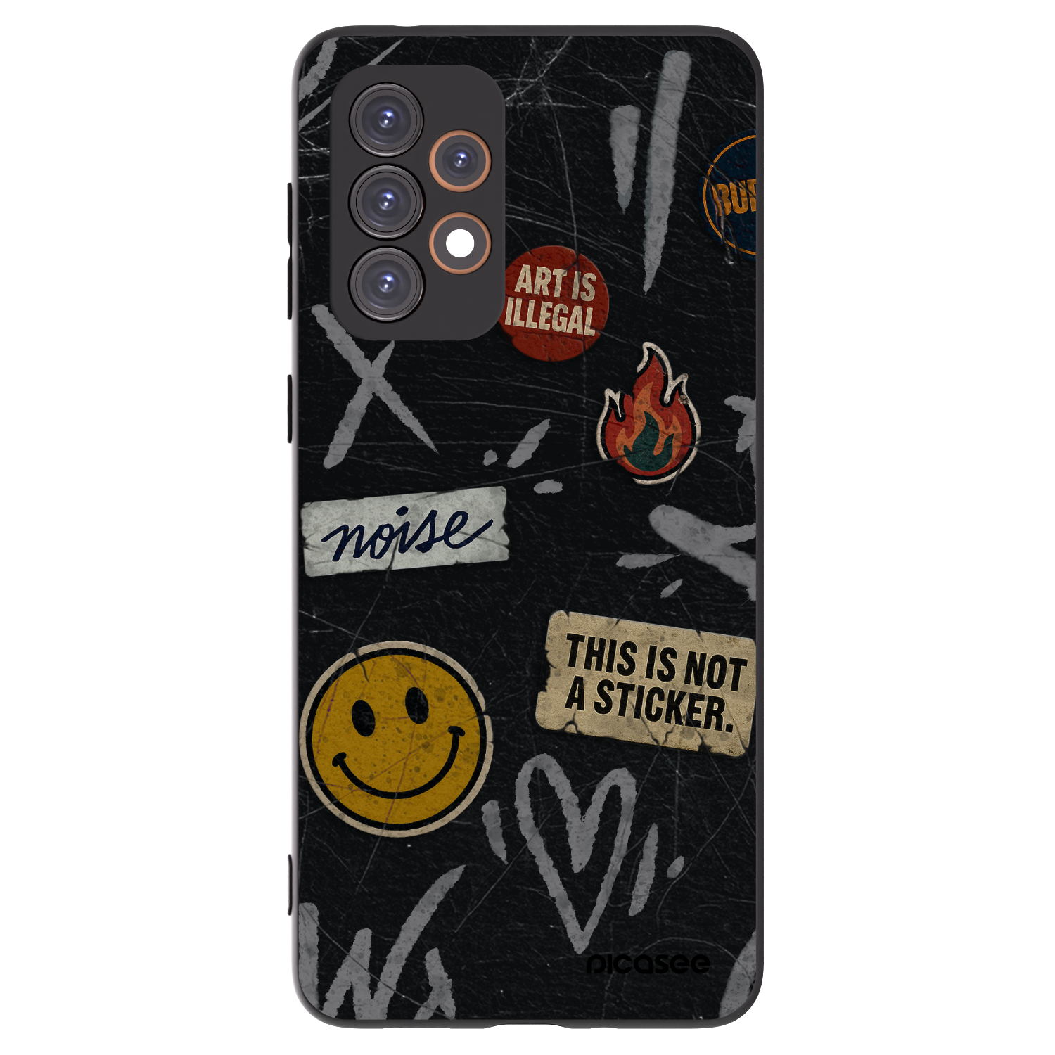 Picasee silikonski črni ovitek za Samsung Galaxy A33 5G A336 - STICKERS x TAGS