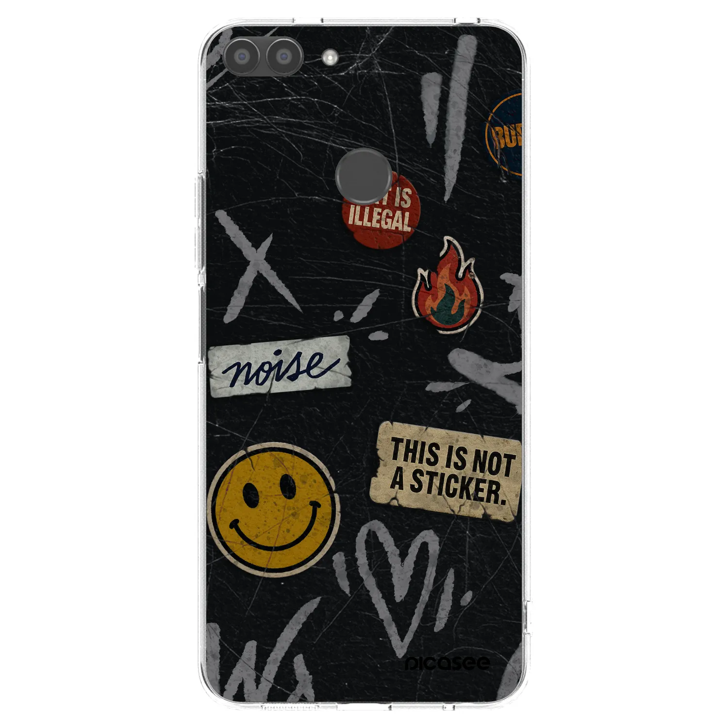 Picasee silikonski prozorni ovitek za Huawei P Smart - STICKERS x TAGS