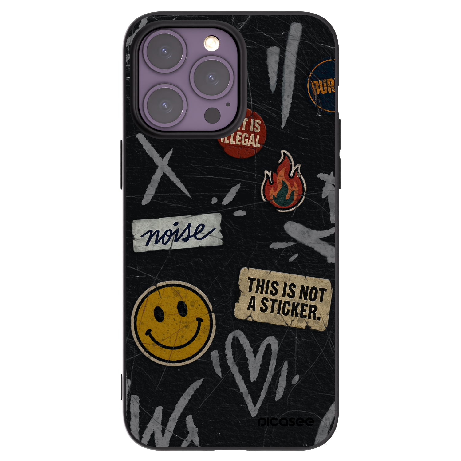 Picasee silikonski črni ovitek za Apple iPhone 14 Pro Max - STICKERS x TAGS