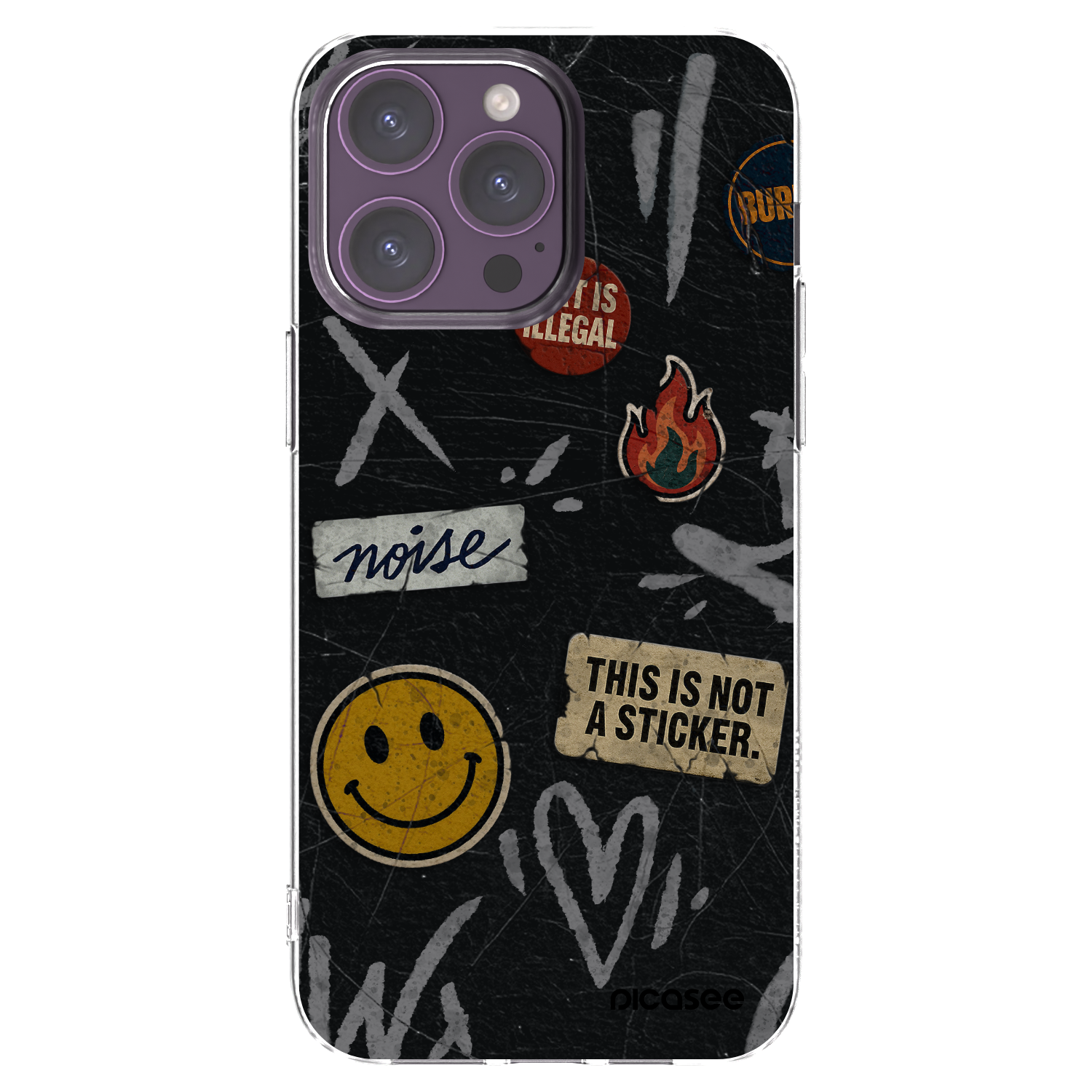 Picasee silikonski prozorni ovitek za Apple iPhone 14 Pro Max - STICKERS x TAGS