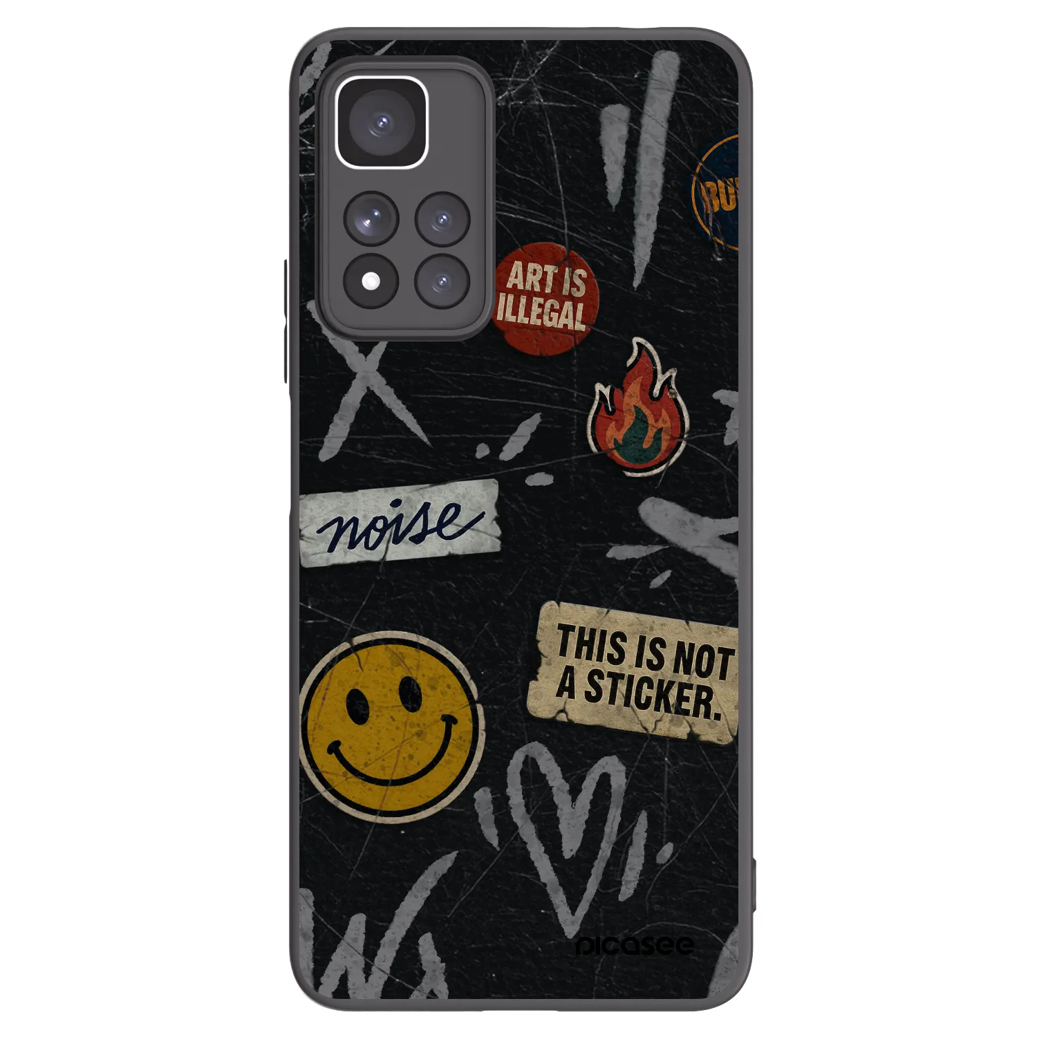Picasee silikonski črni ovitek za Xiaomi Redmi Note 11 Pro+ 5G - STICKERS x TAGS