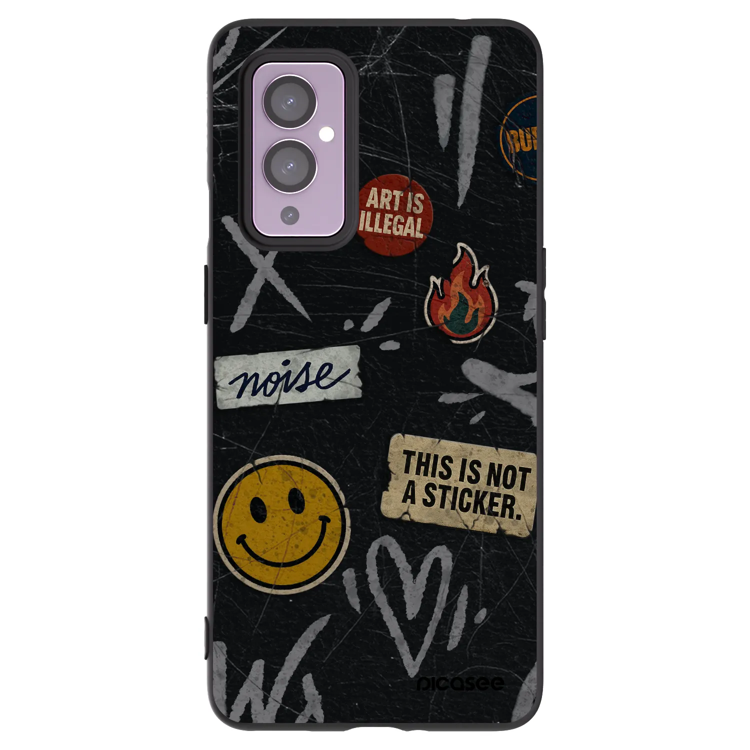 Picasee silikonski črni ovitek za OnePlus 9 - STICKERS x TAGS