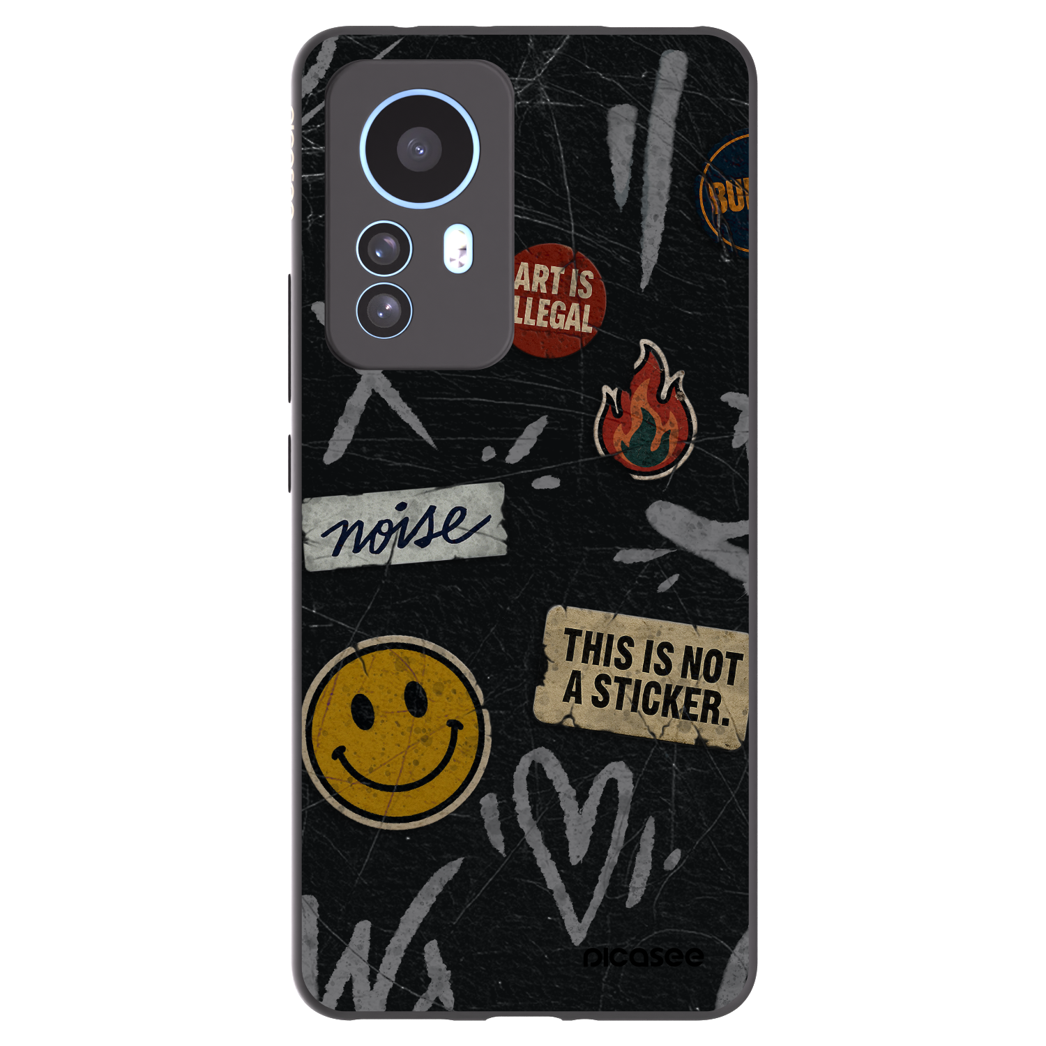 Picasee silikonski črni ovitek za Xiaomi 12T Pro - STICKERS x TAGS