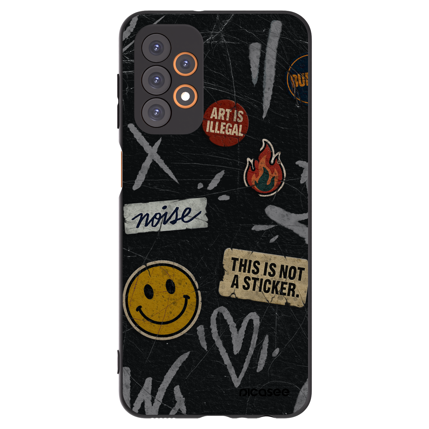 Picasee silikonski črni ovitek za Samsung Galaxy A23 A235F 4G - STICKERS x TAGS