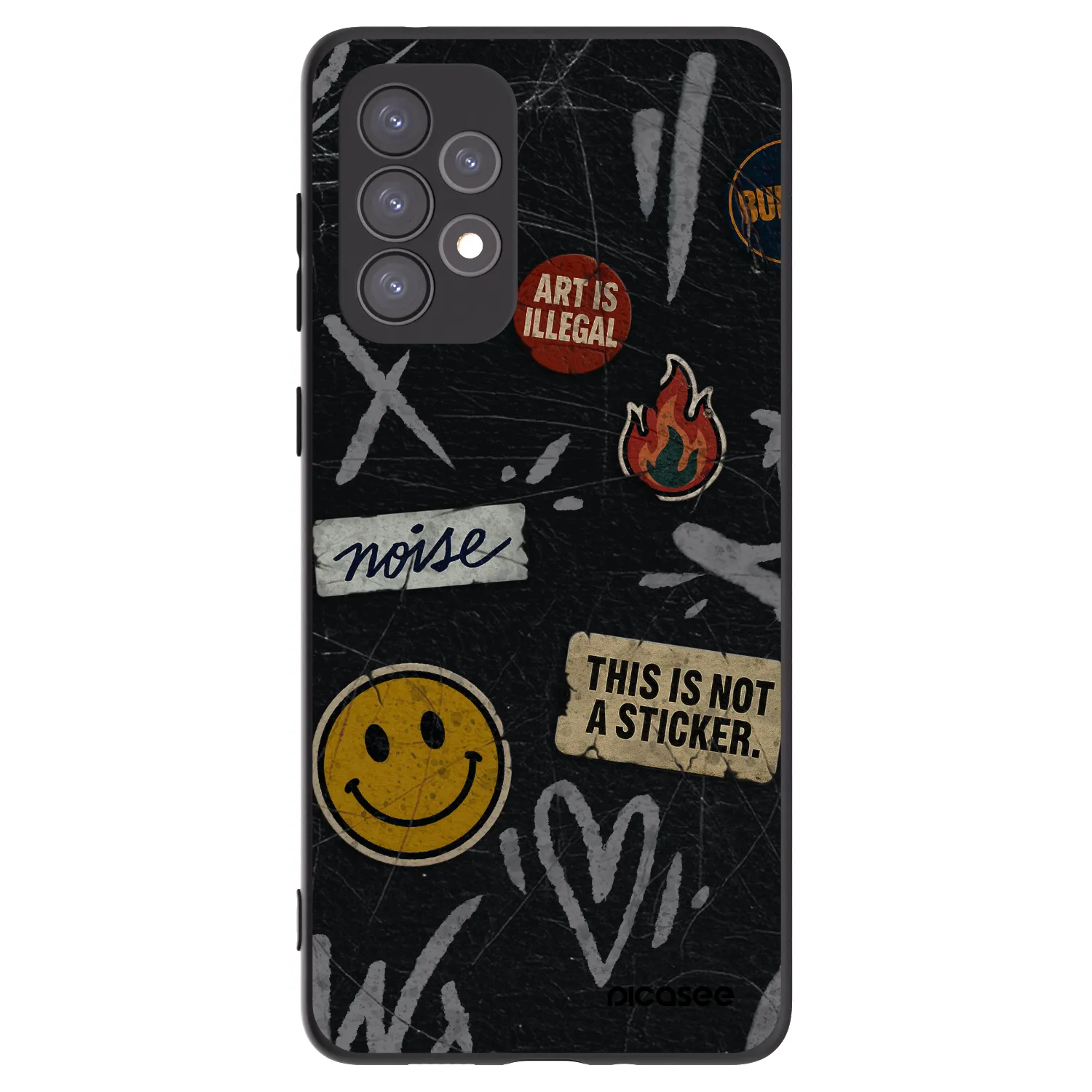 Picasee silikonski črni ovitek za Samsung Galaxy A73 5G - STICKERS x TAGS