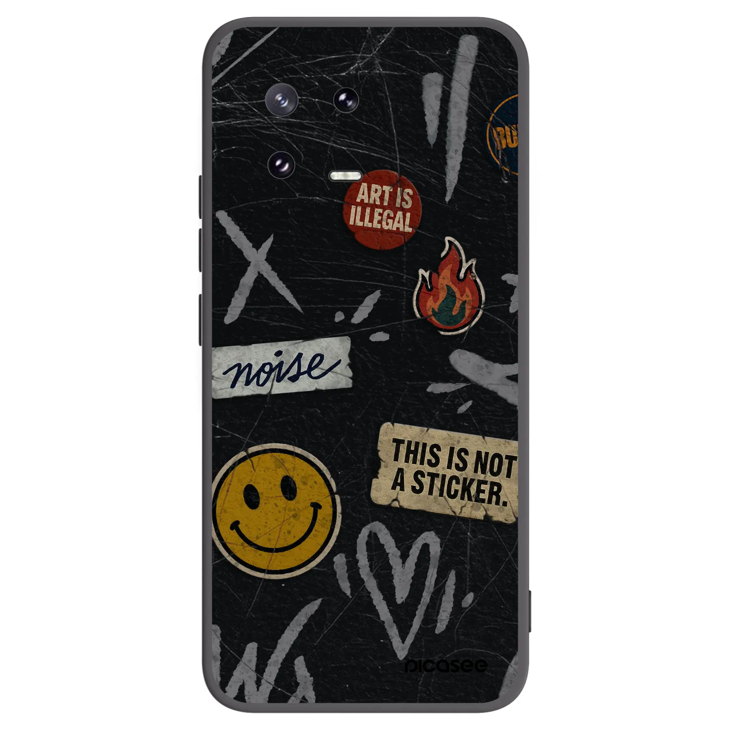 Picasee silikonski črni ovitek za Xiaomi 13 Pro - STICKERS x TAGS