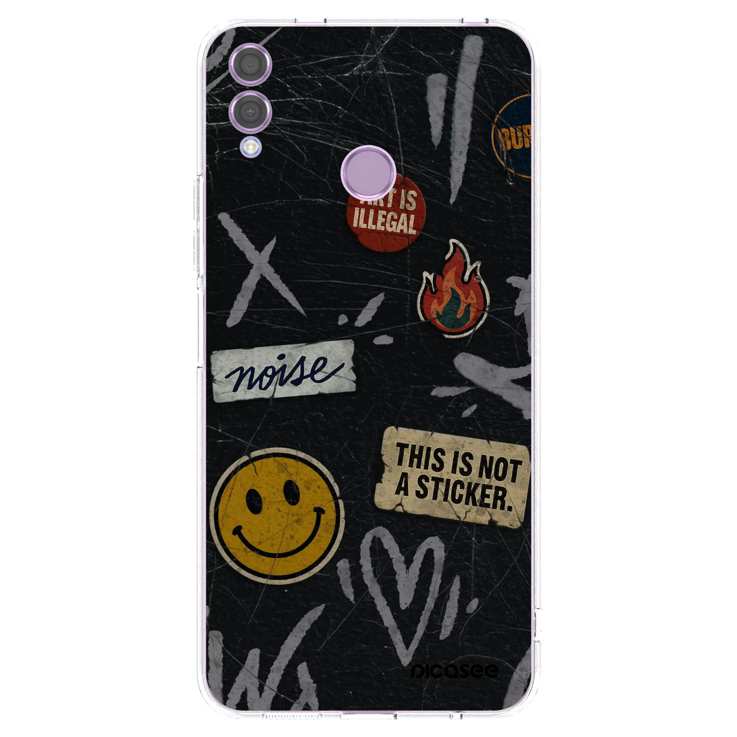 Picasee silikonski prozorni ovitek za Honor 8X - STICKERS x TAGS